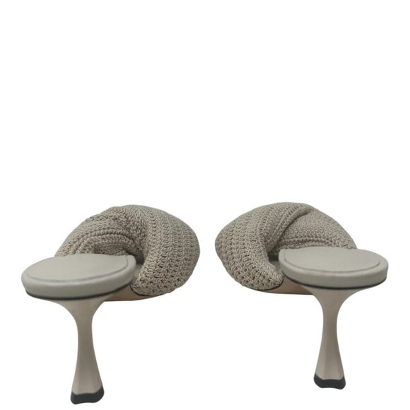 Studio Amelia Crochet Twisted Front Mules Heels Open Toe Slip On Leather Size 7 - Picture 6 of 12